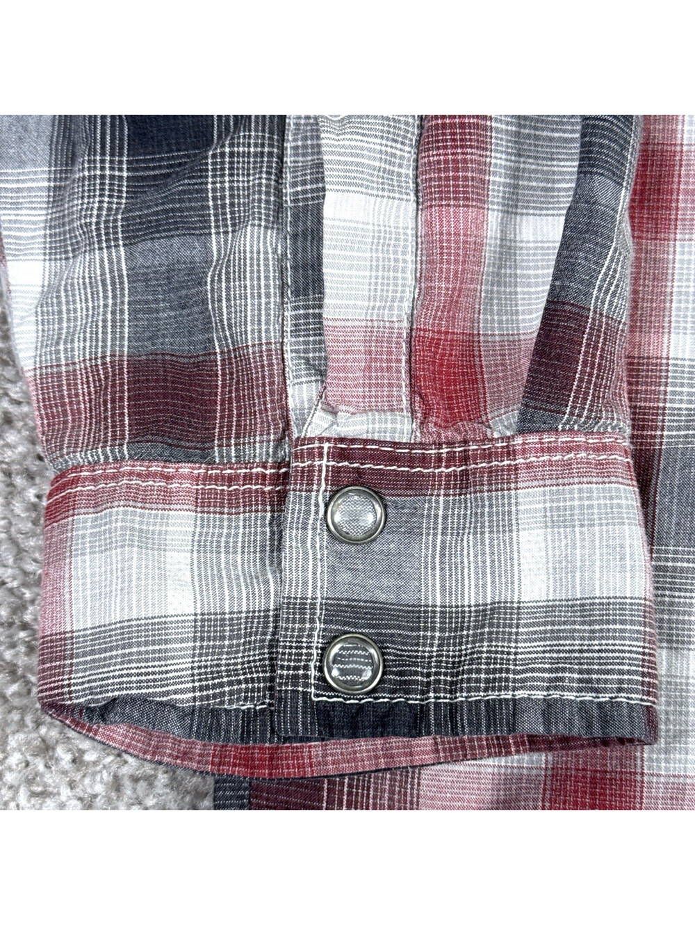 Vans Shirt Mens XXL 2XL Red Gray Plaid Western Snap Button LS Skate Western - Picture 8 of 9